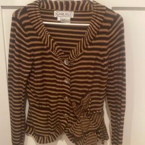 Carlisle brown and beige cotton sweater, size small